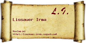 Lissauer Irma névjegykártya